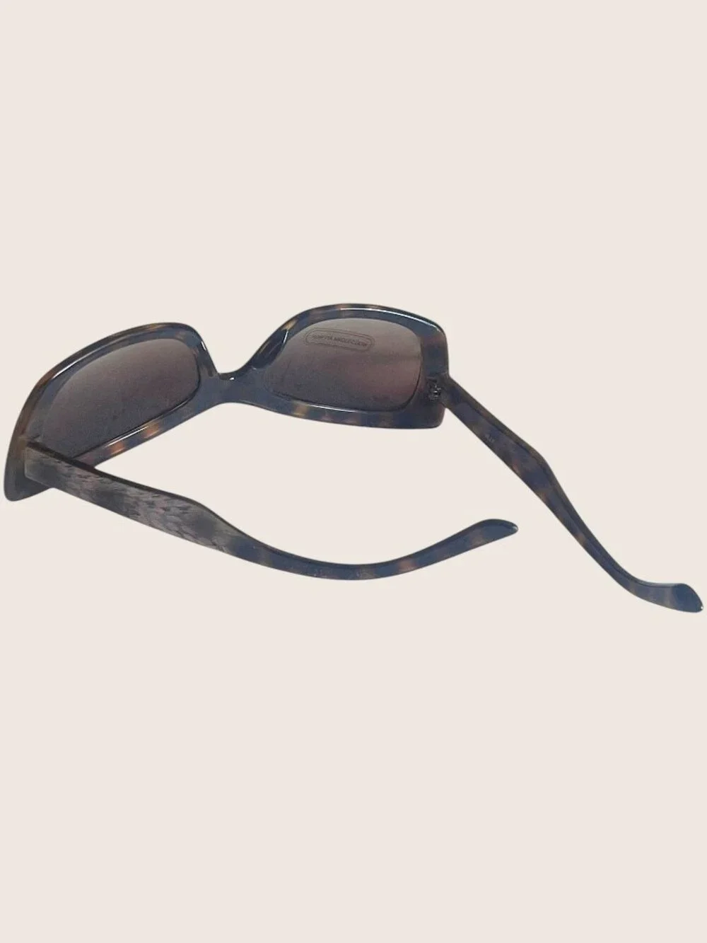Feather Print Oversized Square Sunglasses Brown Gradient Lenses